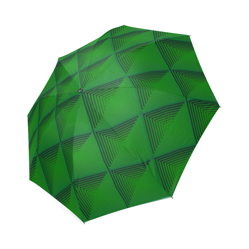 Green grass multicolored multiple squares Foldable Umbrella (Model U01)