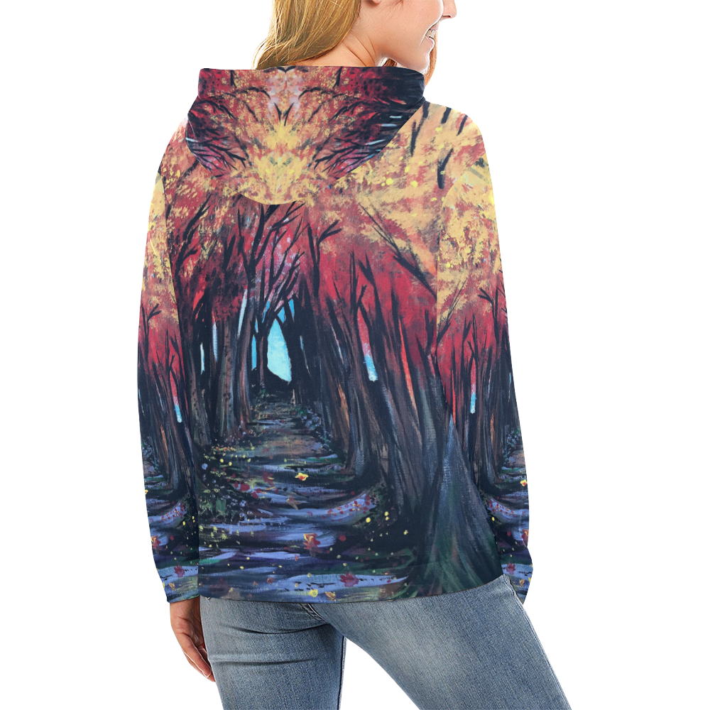 Autumn Day All Over Print Hoodie for Women (USA Size) (Model H13)