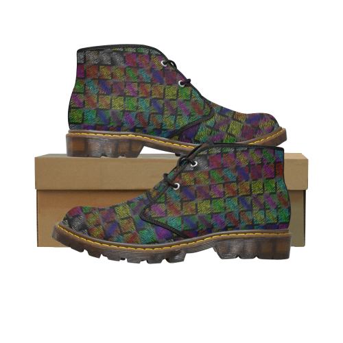 Ripped SpaceTime Stripes Collection Women's Canvas Chukka Boots/Large Size (Model 2402-1)