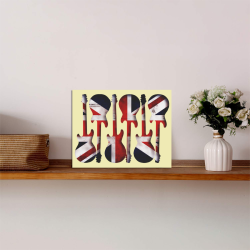 Union Jack British UK Flag Guitars Yellow Photo Panel for Tabletop Display 8"x6"