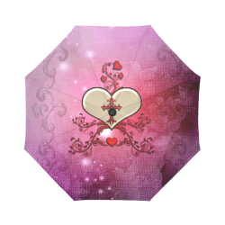 Wonderful heart with cross Auto-Foldable Umbrella (Model U04)