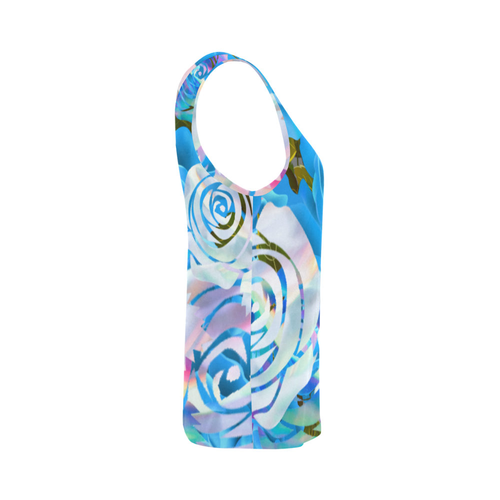 Pastel Roses All Over Print Tank Top for Women (Model T43)