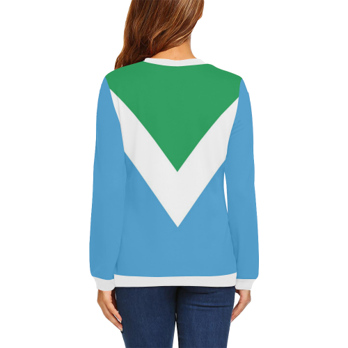 Vegan Flag All Over Print Crewneck Sweatshirt for Women (Model H18)