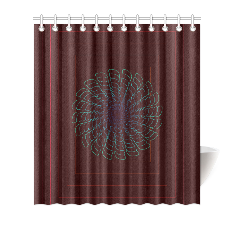 Tirquise flower on chocholate brown Shower Curtain 66"x72"