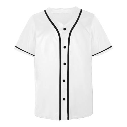 baseball jersey white & black with black logo All Over Print Baseball Jersey for Men (Model T50)