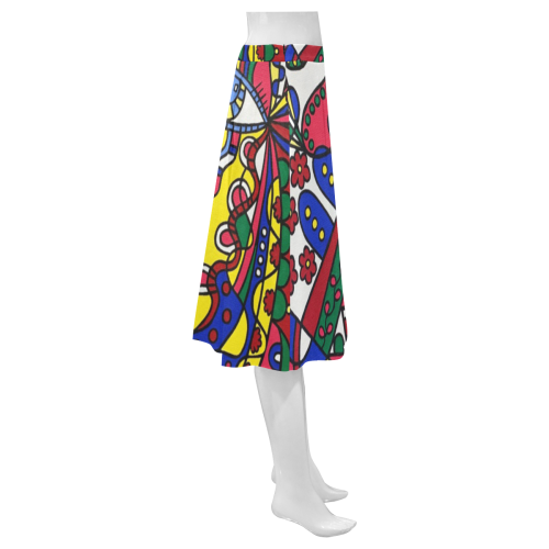 Whimsical Mnemosyne Women's Crepe Skirt (Model D16)