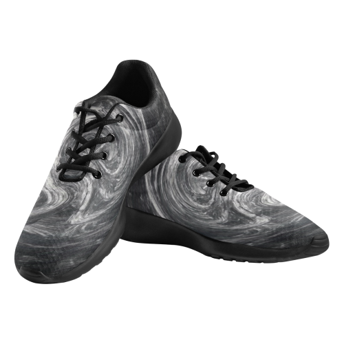 Black And White Abstract Art Design Women's Athletic Shoes (Model 0200)