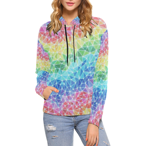 Brain Waves All Over Print Hoodie for Women (USA Size) (Model H13)