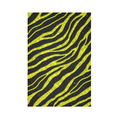 Ripped SpaceTime Stripes - Yellow Cotton Linen Wall Tapestry 60"x 90"