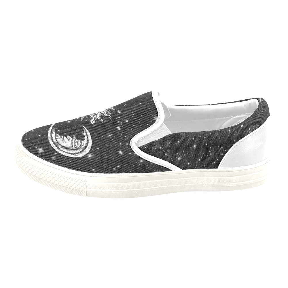 Mystic  Moon and Sun Slip-on Canvas Shoes for Men/Large Size (Model 019)