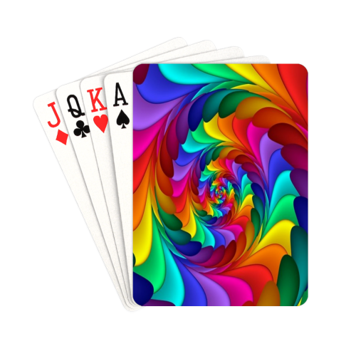 RAINBOW CANDY SWIRL Playing Cards 2.5"x3.5"