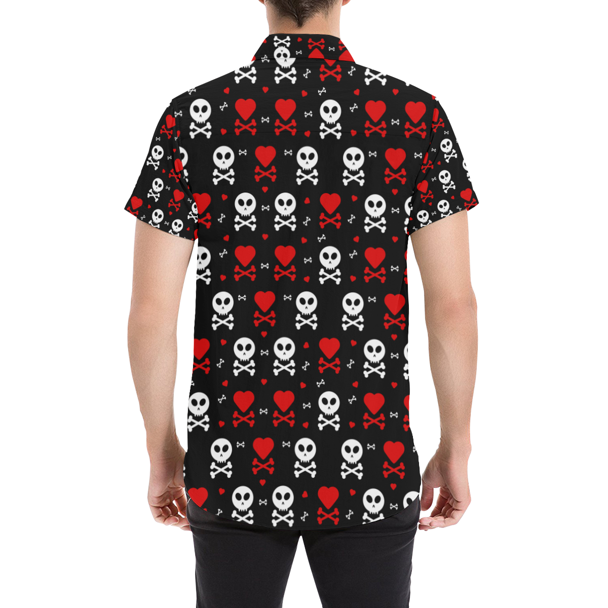 Skull and Crossbones Men's All Over Print Short Sleeve Shirt (Model T53)