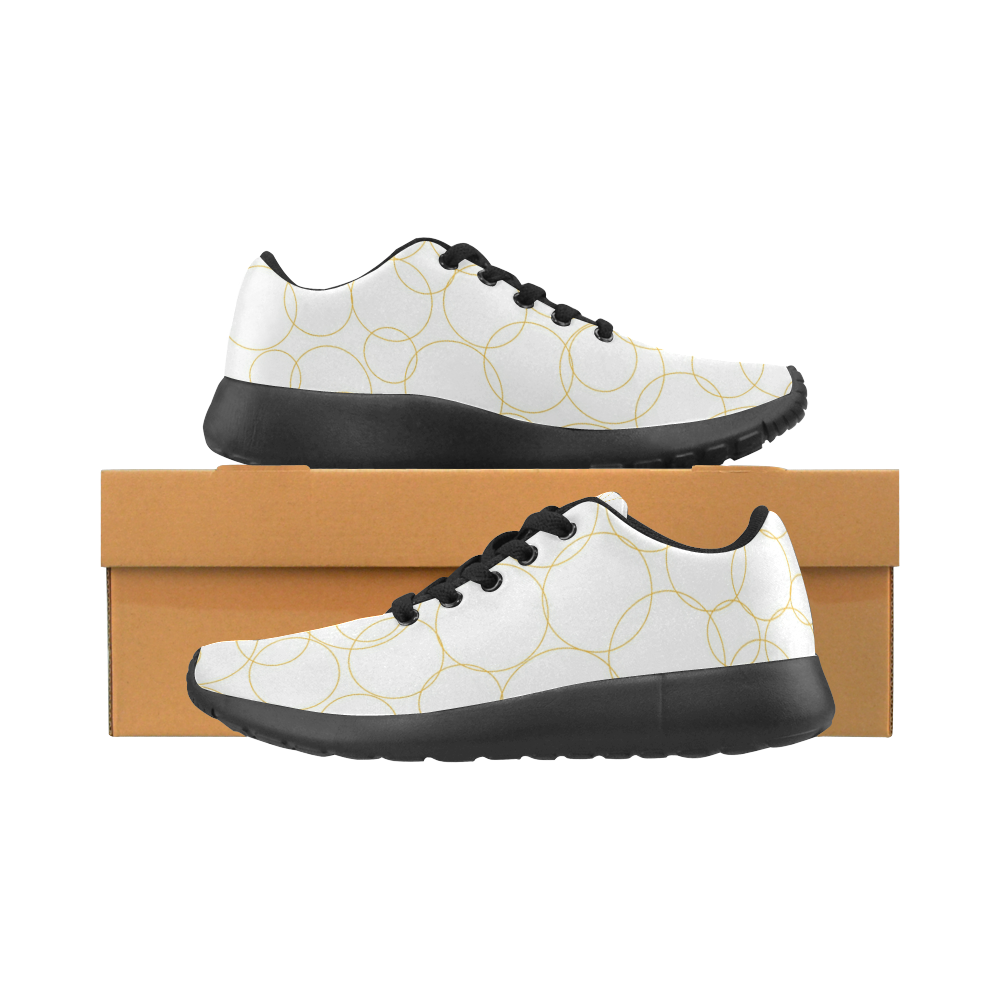 DOTS GOLD ON WHITE Kid's Running Shoes (Model 020)