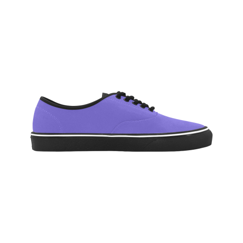 color slate blue Classic Men's Canvas Low Top Shoes/Large (Model E001-4)
