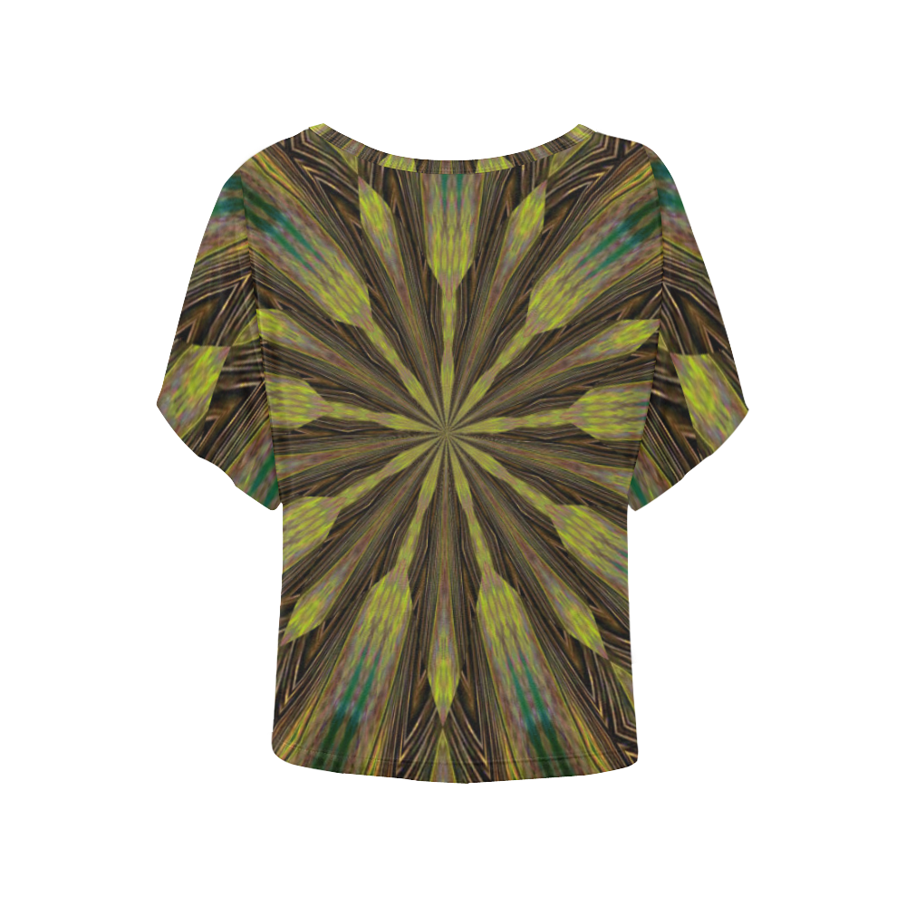 GREEN SEEN Women's Batwing-Sleeved Blouse T shirt (Model T44)