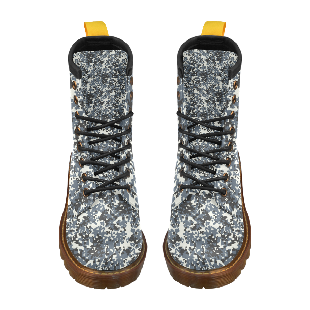 Urban City Black/Gray Digital Camouflage High Grade PU Leather Martin Boots For Women Model 402H