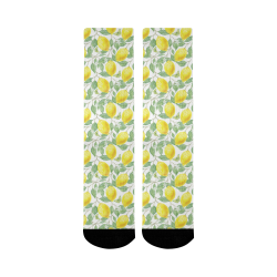 Lemons And Butterfly Mid-Calf Socks (Black Sole)