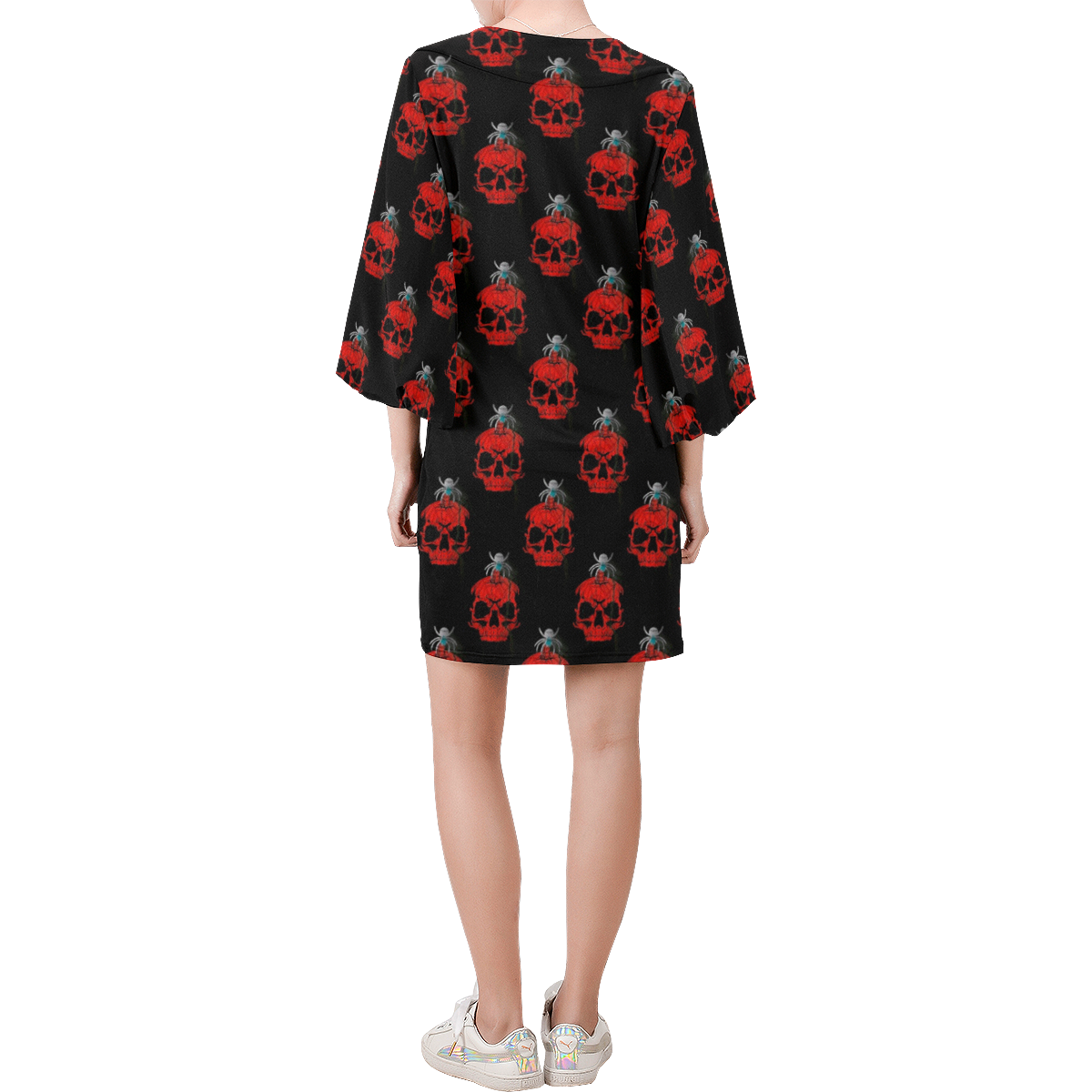 Skull 2020 by Nico Bielow Bell Sleeve Dress (Model D52)