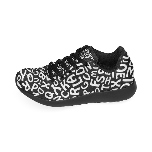 Alphabet Black and White Letters Kid's Running Shoes (Model 020)