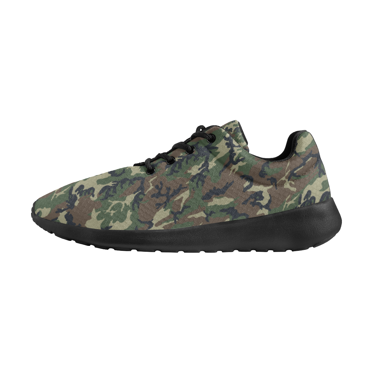 Woodland Forest Green Camouflage Men's Athletic Shoes (Model 0200)