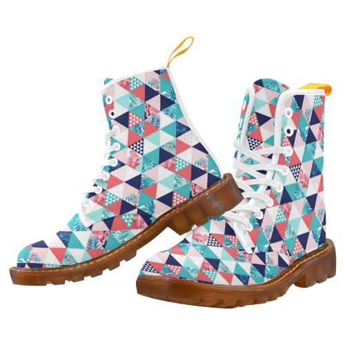Flamingo Triangle Pattern Martin Boots For Men Model 1203H