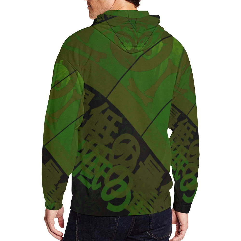 The Lowest of Low Japanese Banner All Over Print Full Zip Hoodie for Men (Model H14)