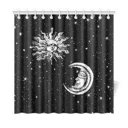 Mystic Stars, Moon and Sun Shower Curtain 72"x72"