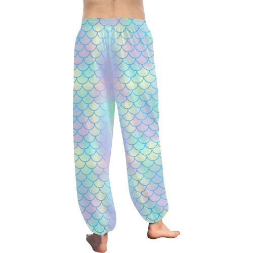 Teal Neon Mermaid Women's All Over Print Harem Pants (Model L18)