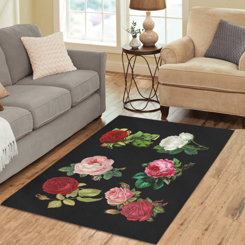 roses Area Rug 5'3''x4'