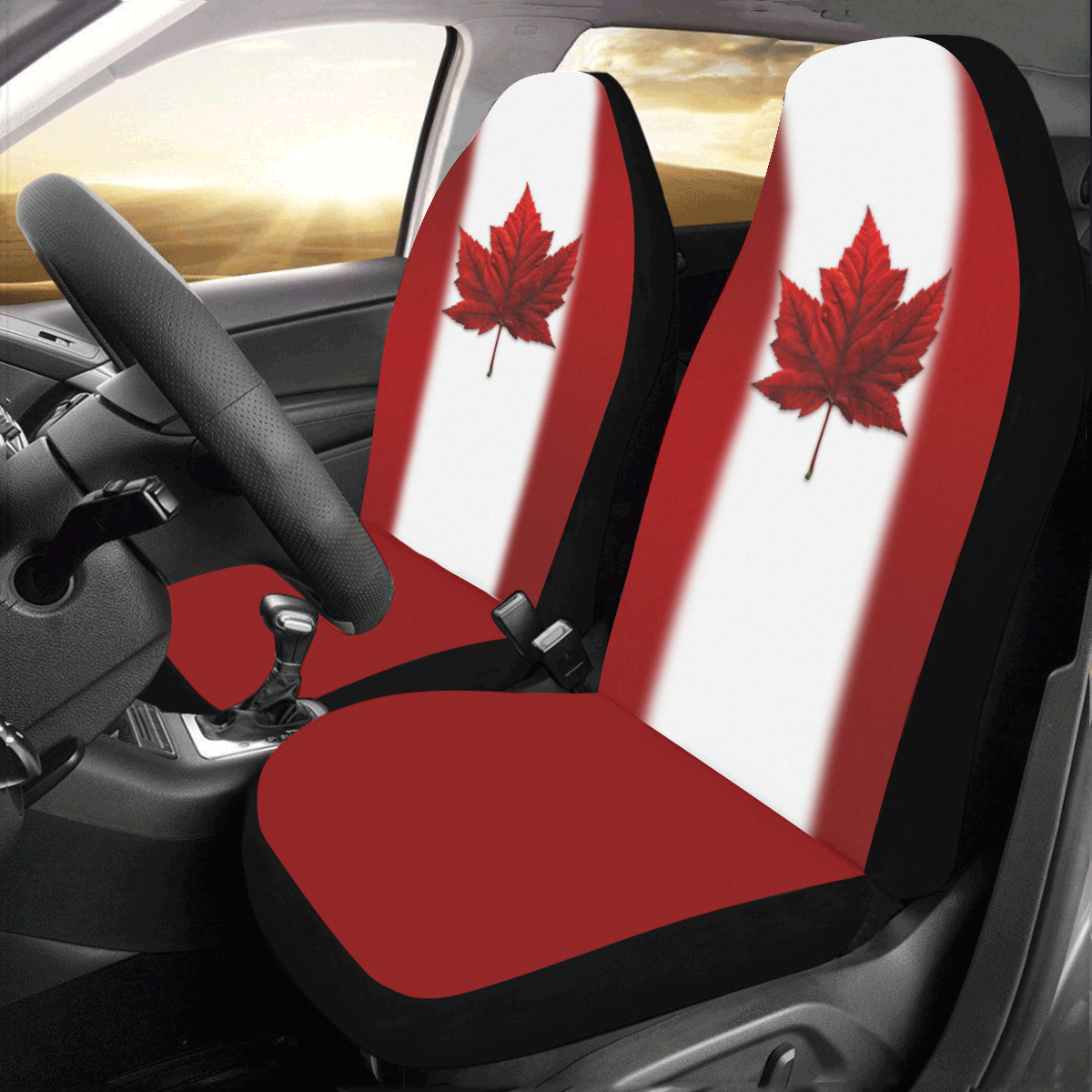 Canada Flag Art Car Seat Covers (Set of 2)