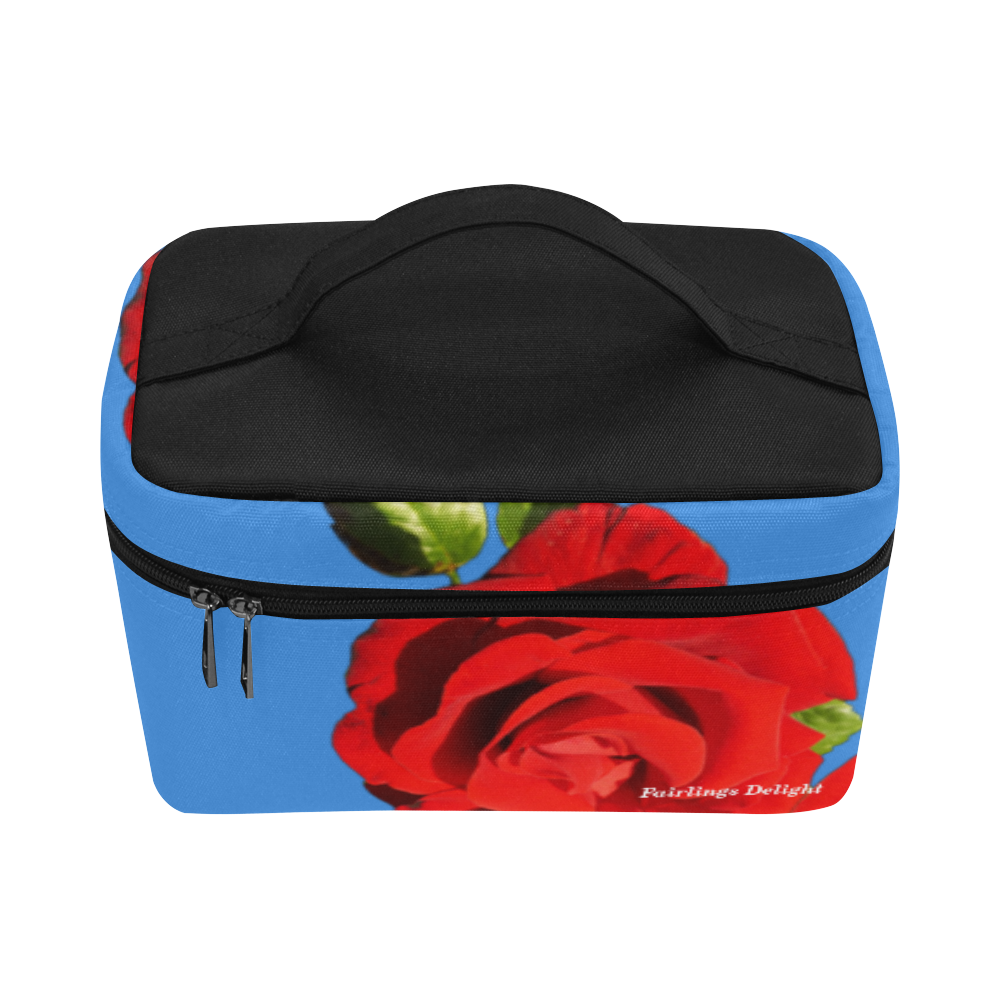 Fairlings Delight's Floral Luxury Collection- Red Rose Cosmetic Bag/Large 53086a7 Cosmetic Bag/Large (Model 1658)