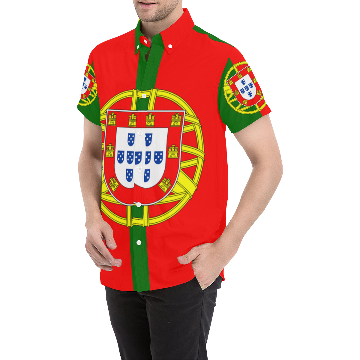 PORTUGAL Men's All Over Print Short Sleeve Shirt (Model T53)