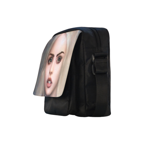 blonde girl with open mouth Crossbody Nylon Bags (Model 1633)