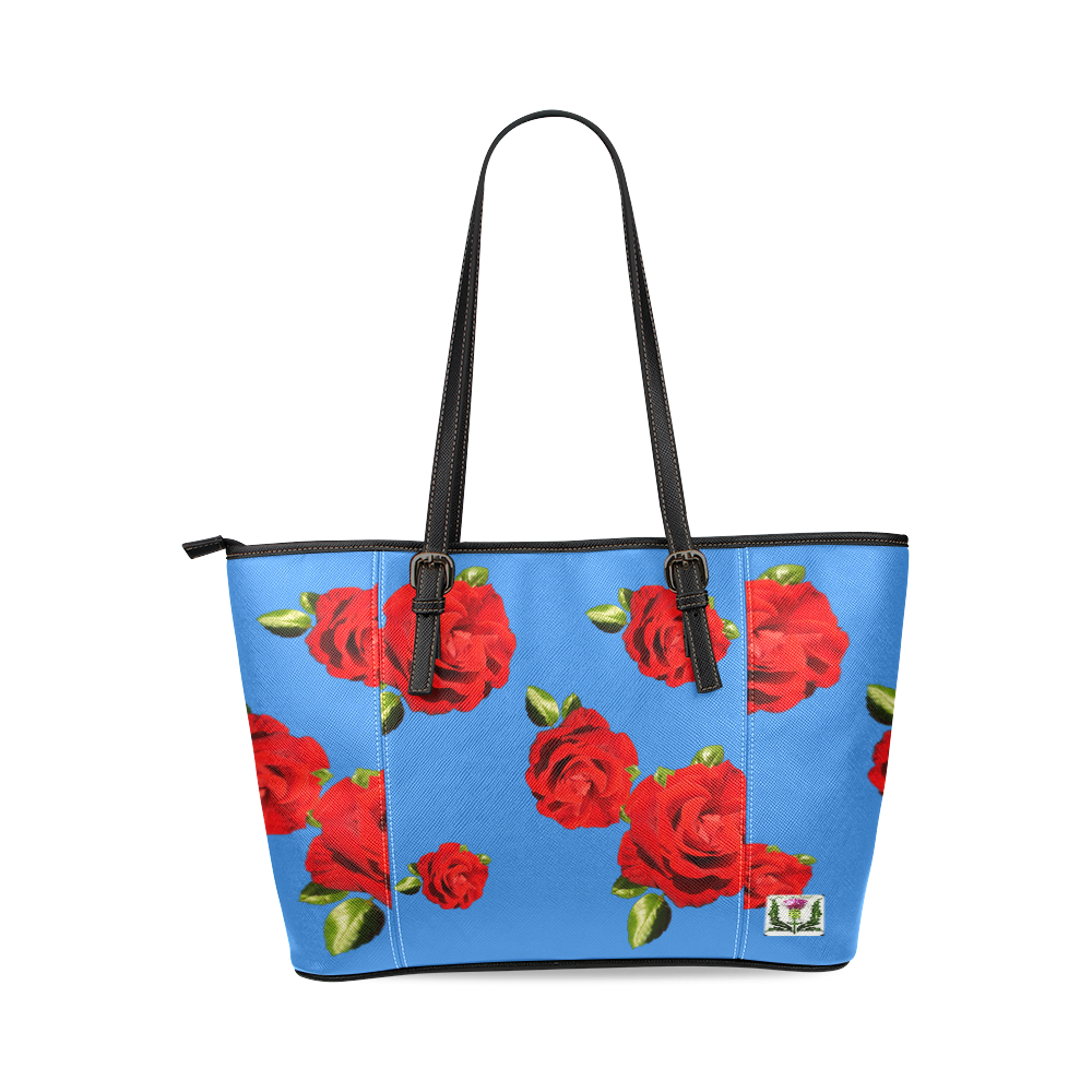 Fairlings Delight's Floral Luxury Collection- Red Rose Handbag 53086c6 Leather Tote Bag/Small (Model 1640)