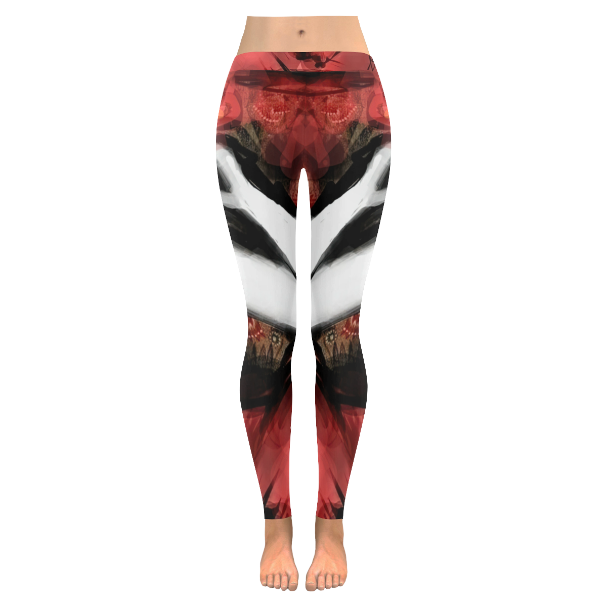 11516 - Lady in Red Women's Low Rise Leggings (Invisible Stitch) (Model L05)