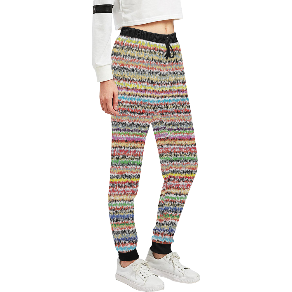 Patterns of colorful lines Unisex All Over Print Sweatpants (Model L11)