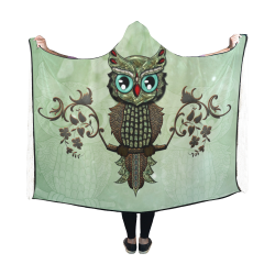 Wonderful owl, diamonds Hooded Blanket 60''x50''