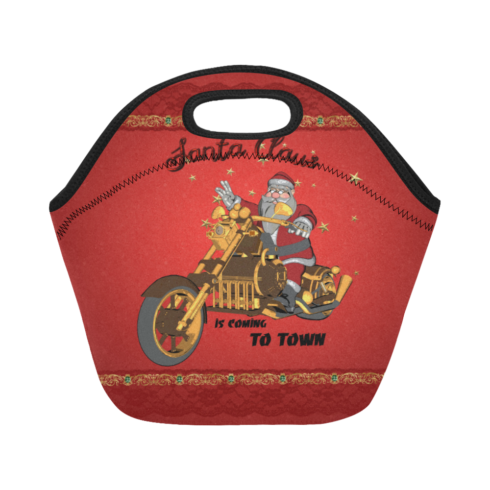 Santa Claus wish you a merry Christmas Neoprene Lunch Bag/Small (Model 1669)