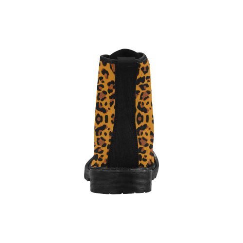 Leopard Martin Boots for Women (Black) (Model 1203H)