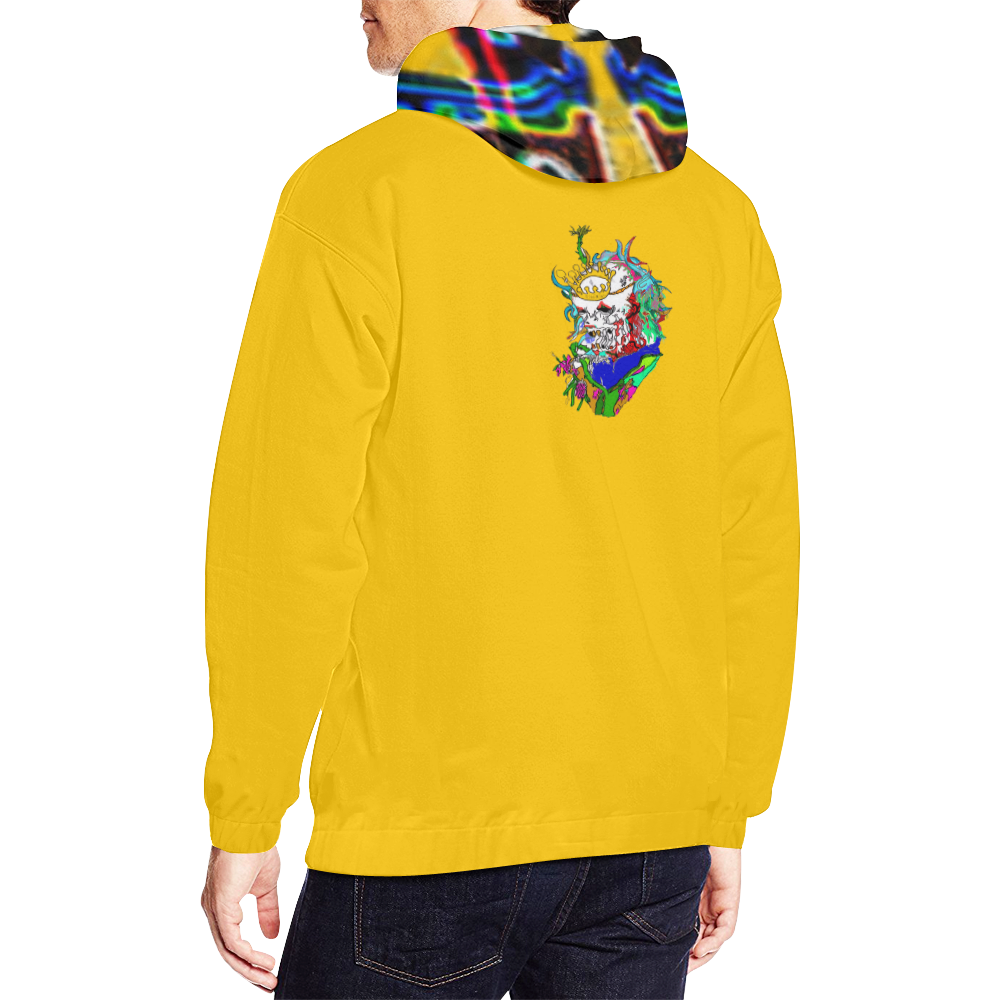 Dionixinc Seal Hoodie -Yellow All Over Print Hoodie for Men (USA Size) (Model H13)