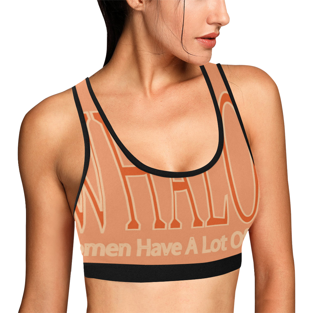 9B WHALOP Women Have A Lot Of Power Women's All Over Print Sports Bra (Model T52)