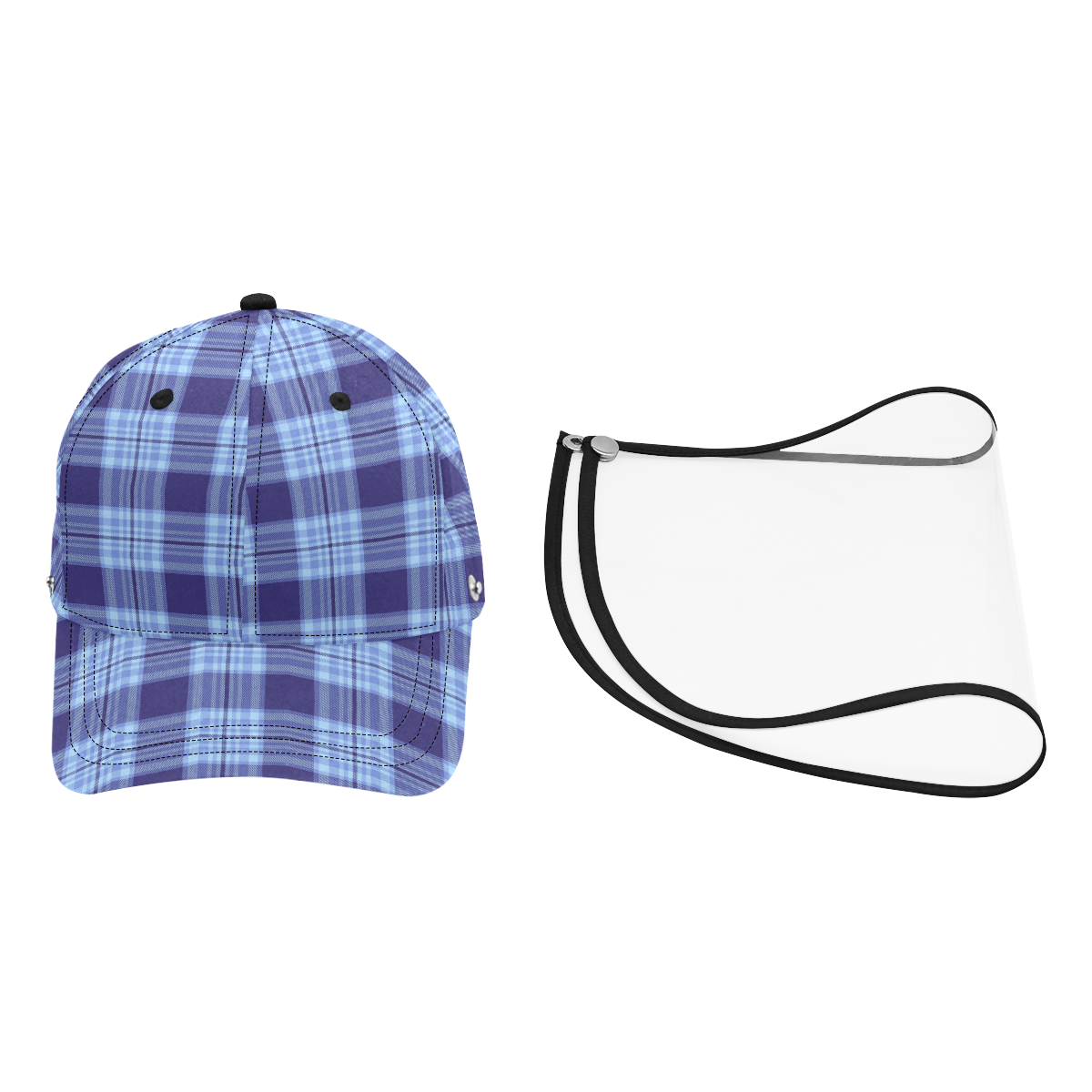 STRIPES LIGHT BLUE Dad Cap (Detachable Face Shield)