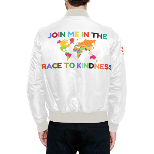 Race to Kindness Adult Jacket All Over Print Quilted Bomber Jacket for Men (Model H33)