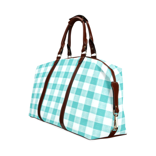 Teal Picnic Plaid Classic Travel Bag (Model 1643) Remake