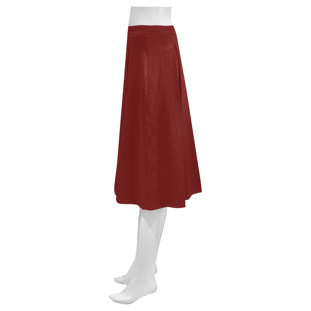 color blood red Mnemosyne Women's Crepe Skirt (Model D16)