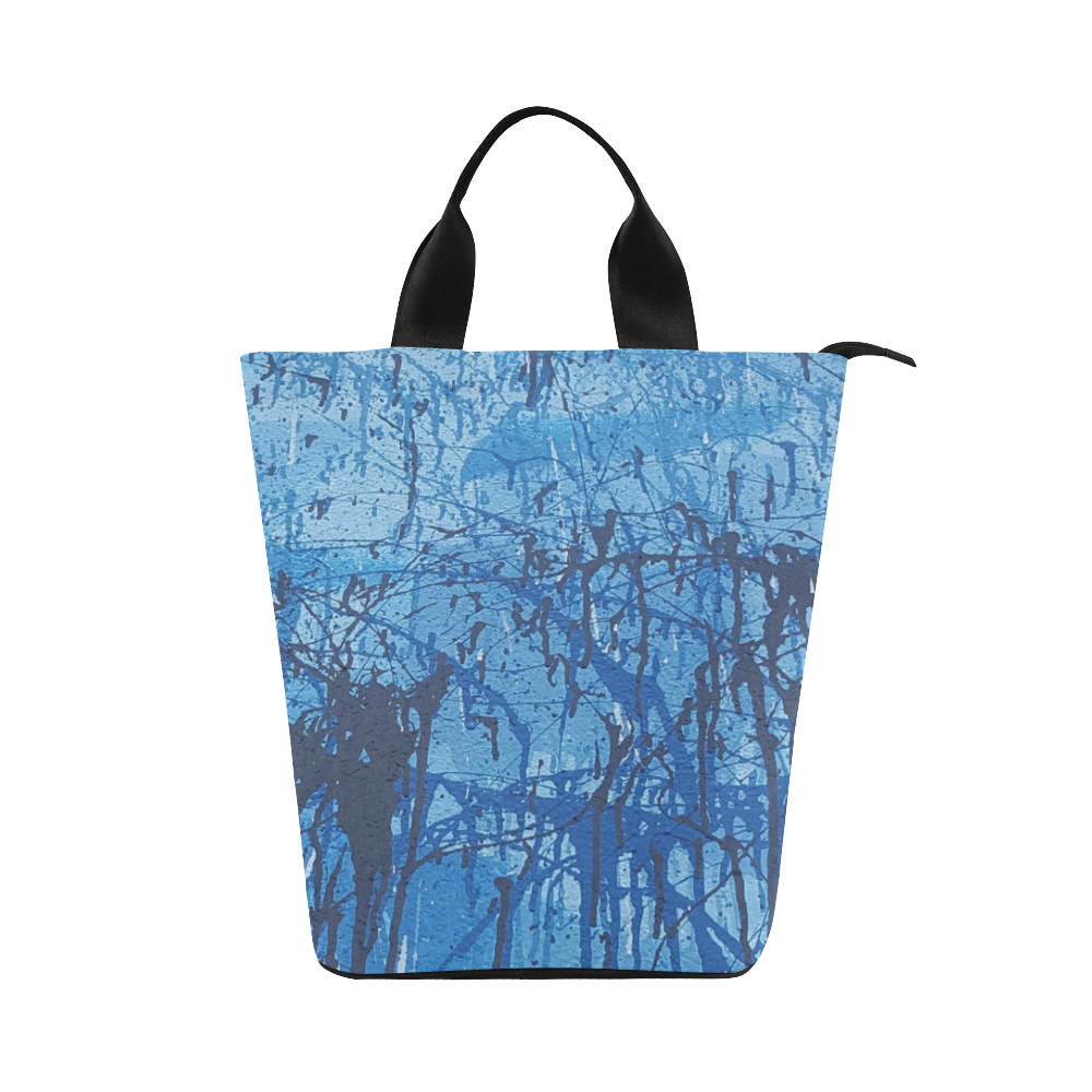 Blue splatters Nylon Lunch Tote Bag (Model 1670)