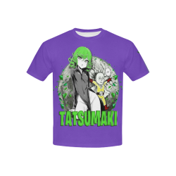 Tatsumaki..OnePunchMan Kids' All Over Print T-Shirt with Solid Color Neck (Model T40)