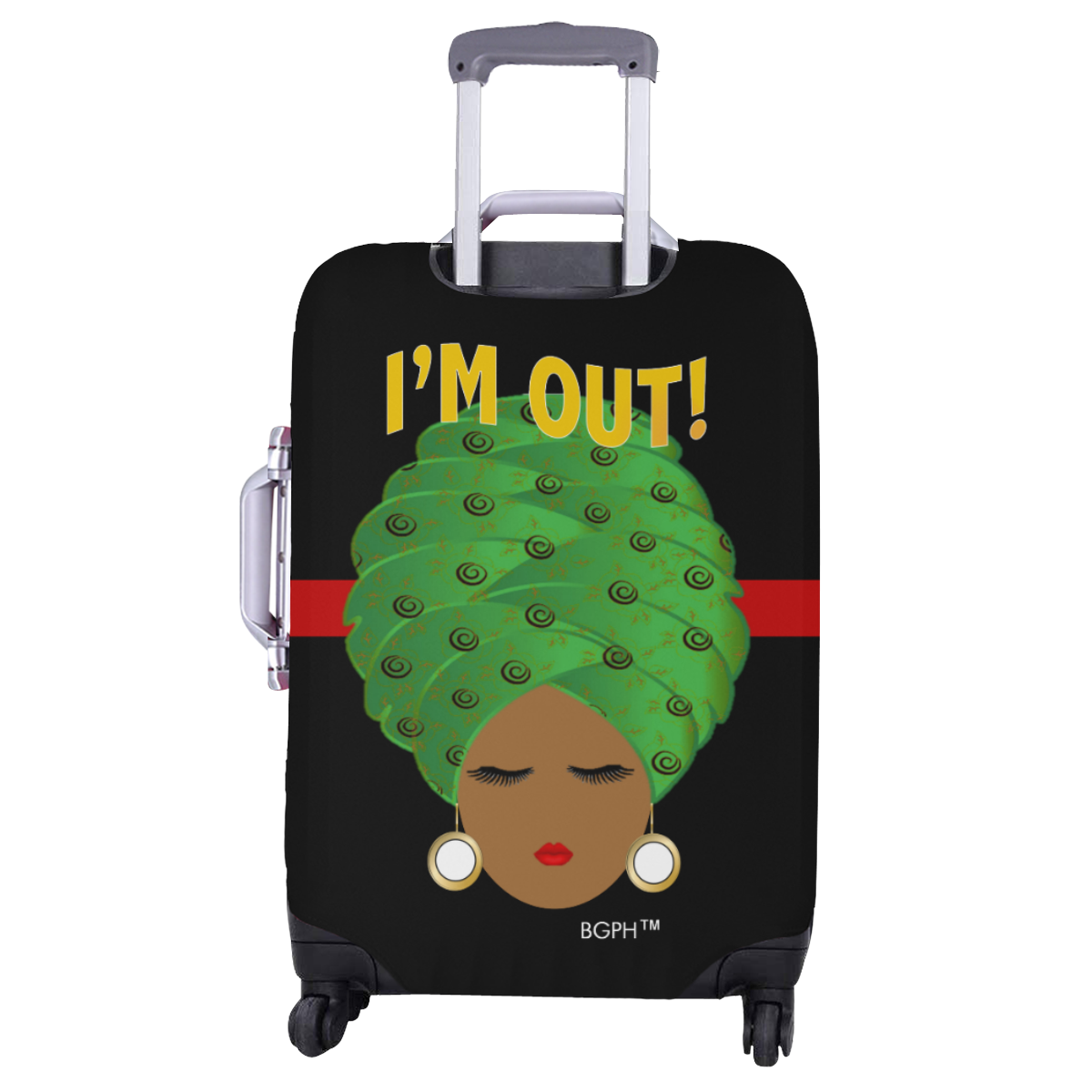 African Turban Lady Large Luggage Cover/Large 26"-28"
