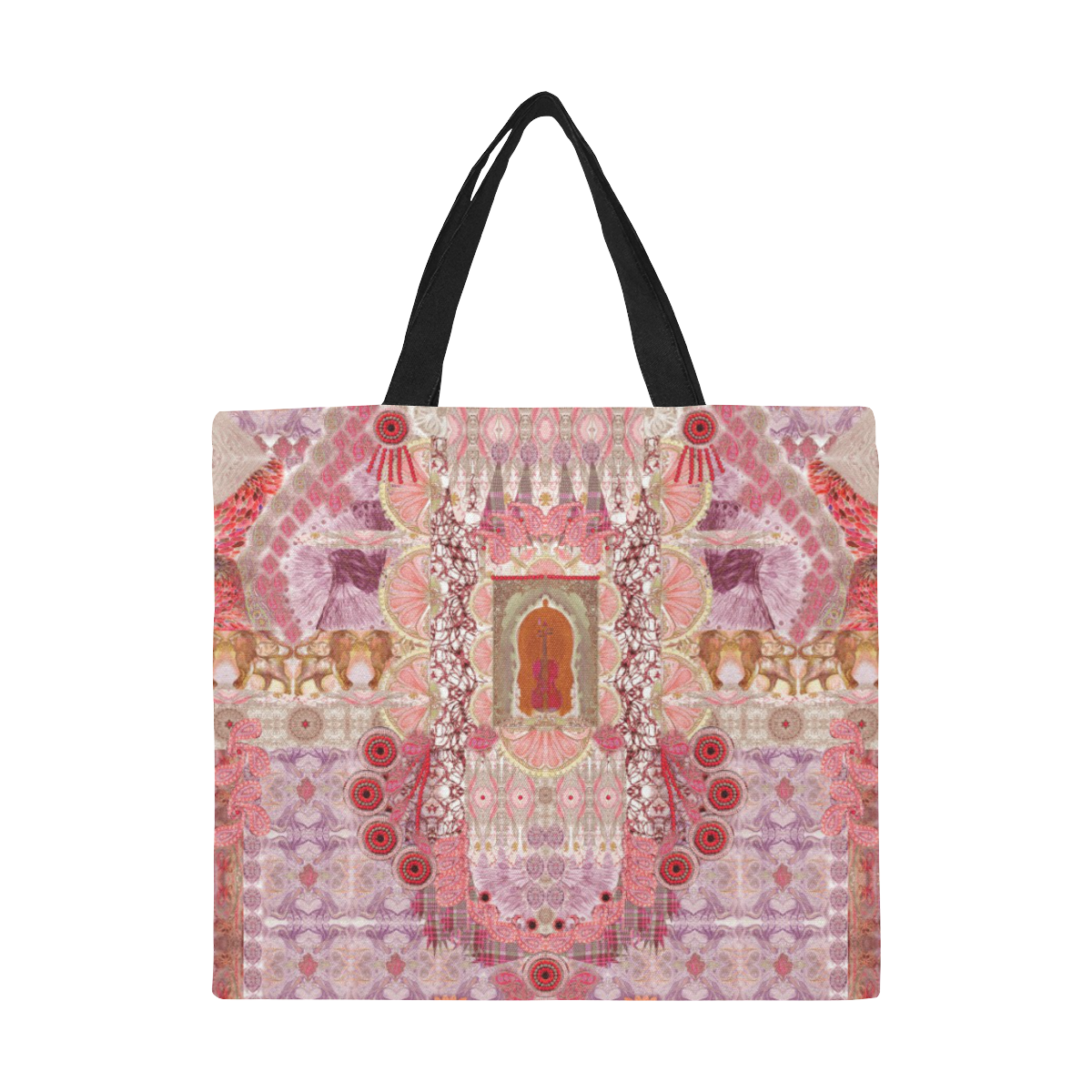 fiesta red All Over Print Canvas Tote Bag/Large (Model 1699)