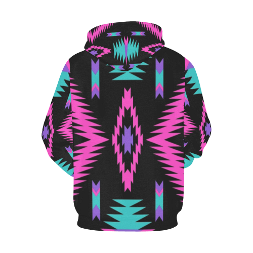 Hot Pink Aztec All Over Print Hoodie for Women (USA Size) (Model H13)